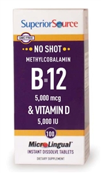 No Shot Methylcobalamin B-12 5,000 mcg & Vitamin D3 5,000 IU